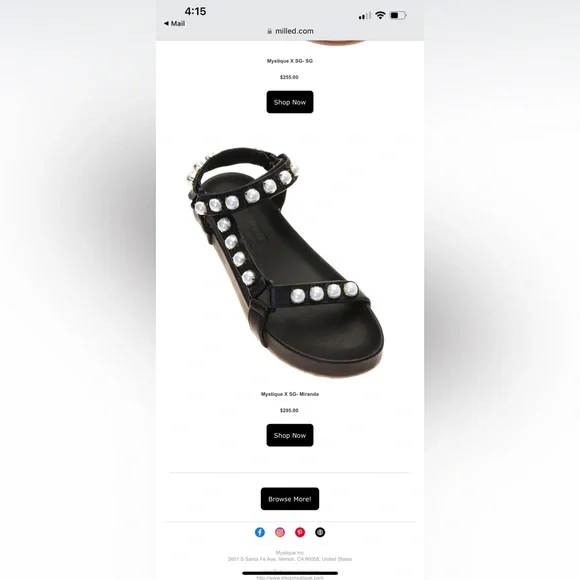 Stephanie Gottlieb X MYSTIQUE Sandlas • Miranda Pearl Strap • Size 9 - Picture 2 of 2